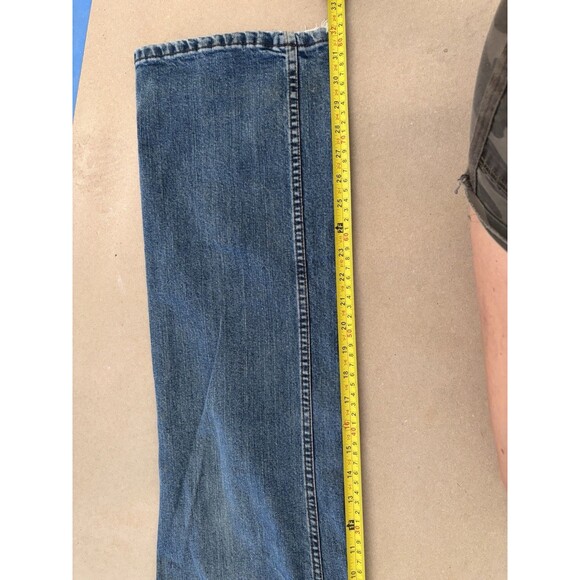 Vintage HARLEY DAVIDSON Denim Bootcut Cotton Stretch Blue Jeans Womens Size 12L - Picture 13 of 15